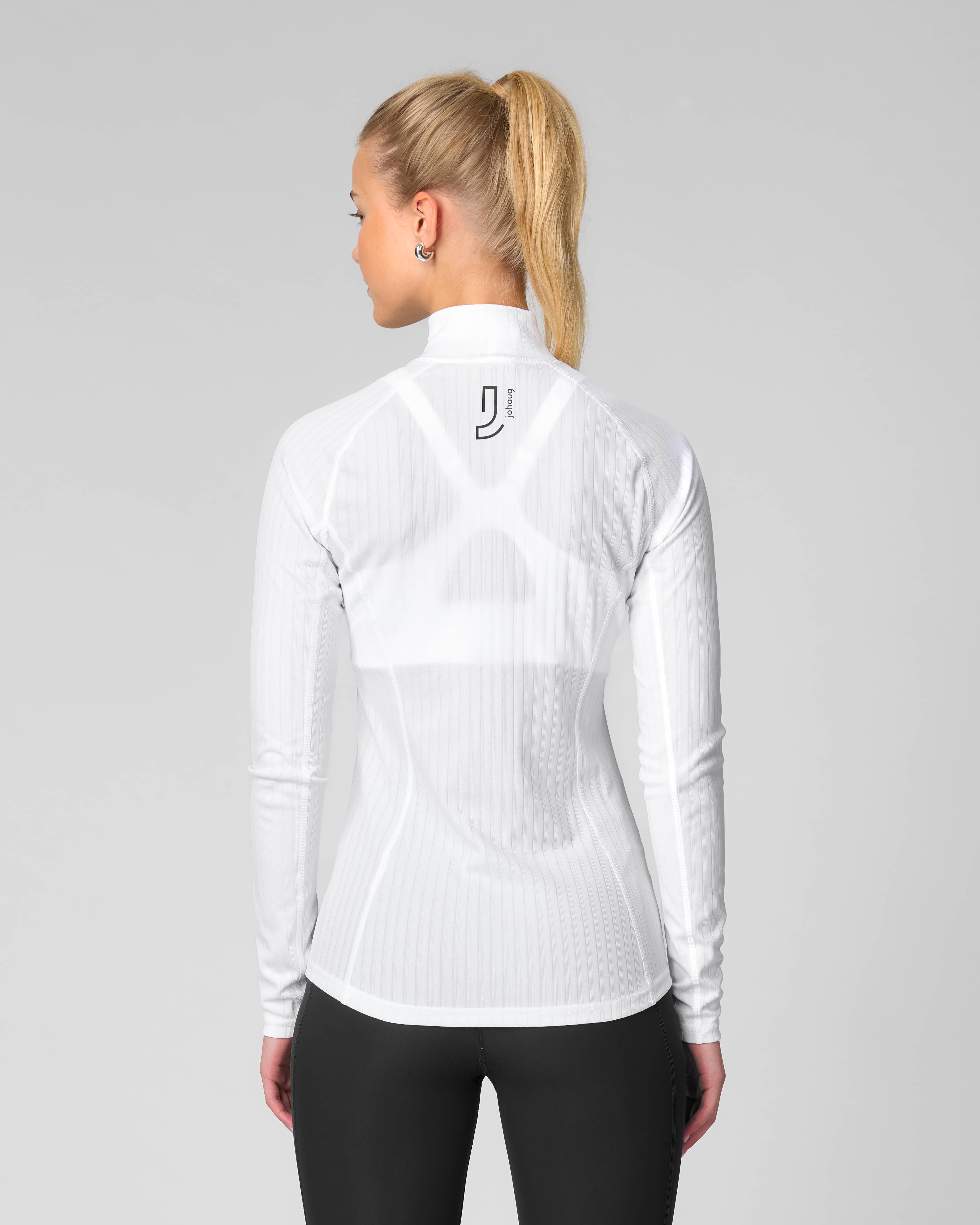 Rib Tech Half Zip - White