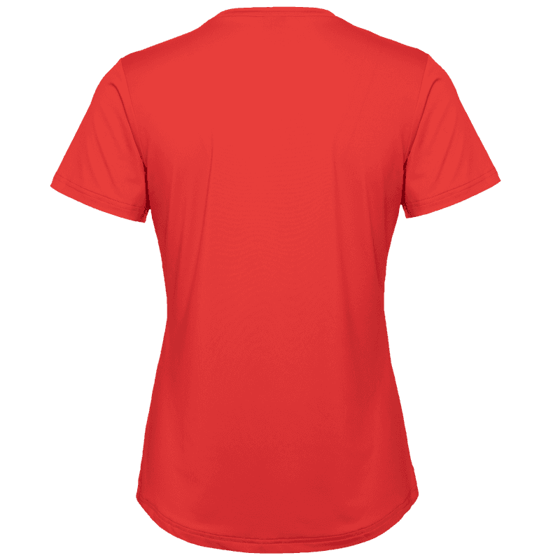 Johaug Elemental Tee 2.0 in Tred – back view of red crew-neck training t-shirt