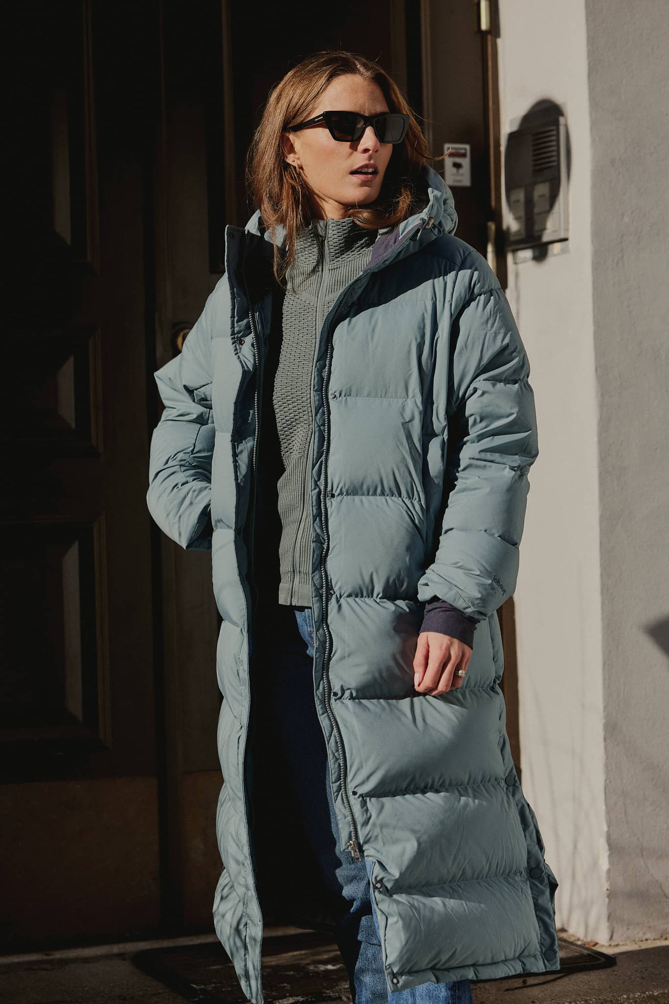 Escape Down Long Coat - Blue/Green