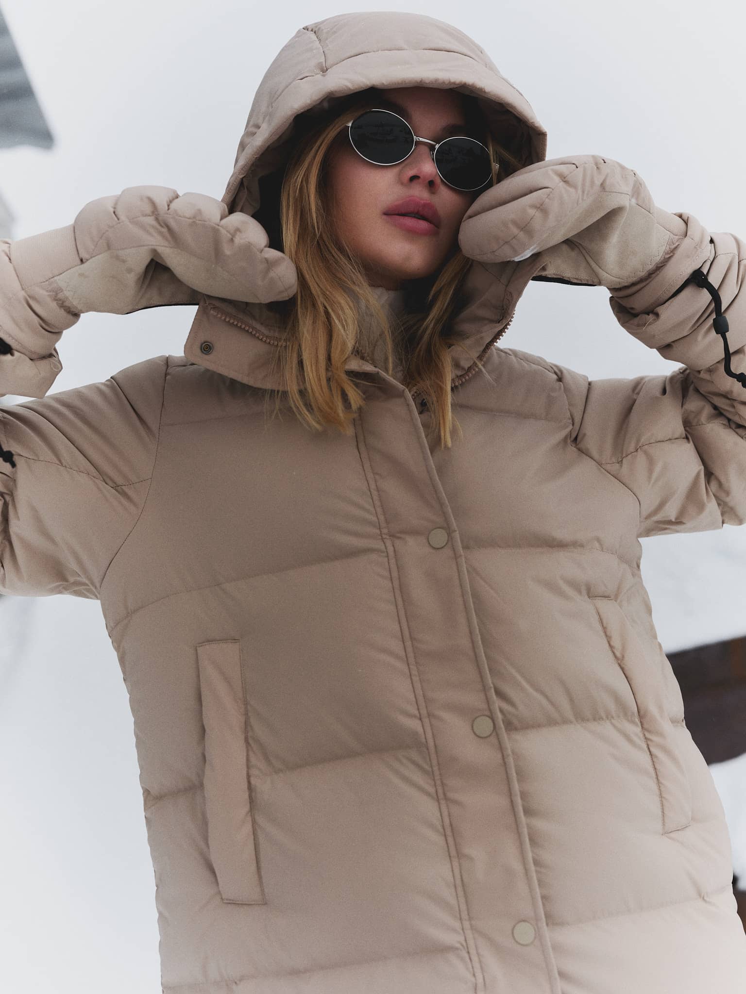 Escape Down Long Coat - Dark beige