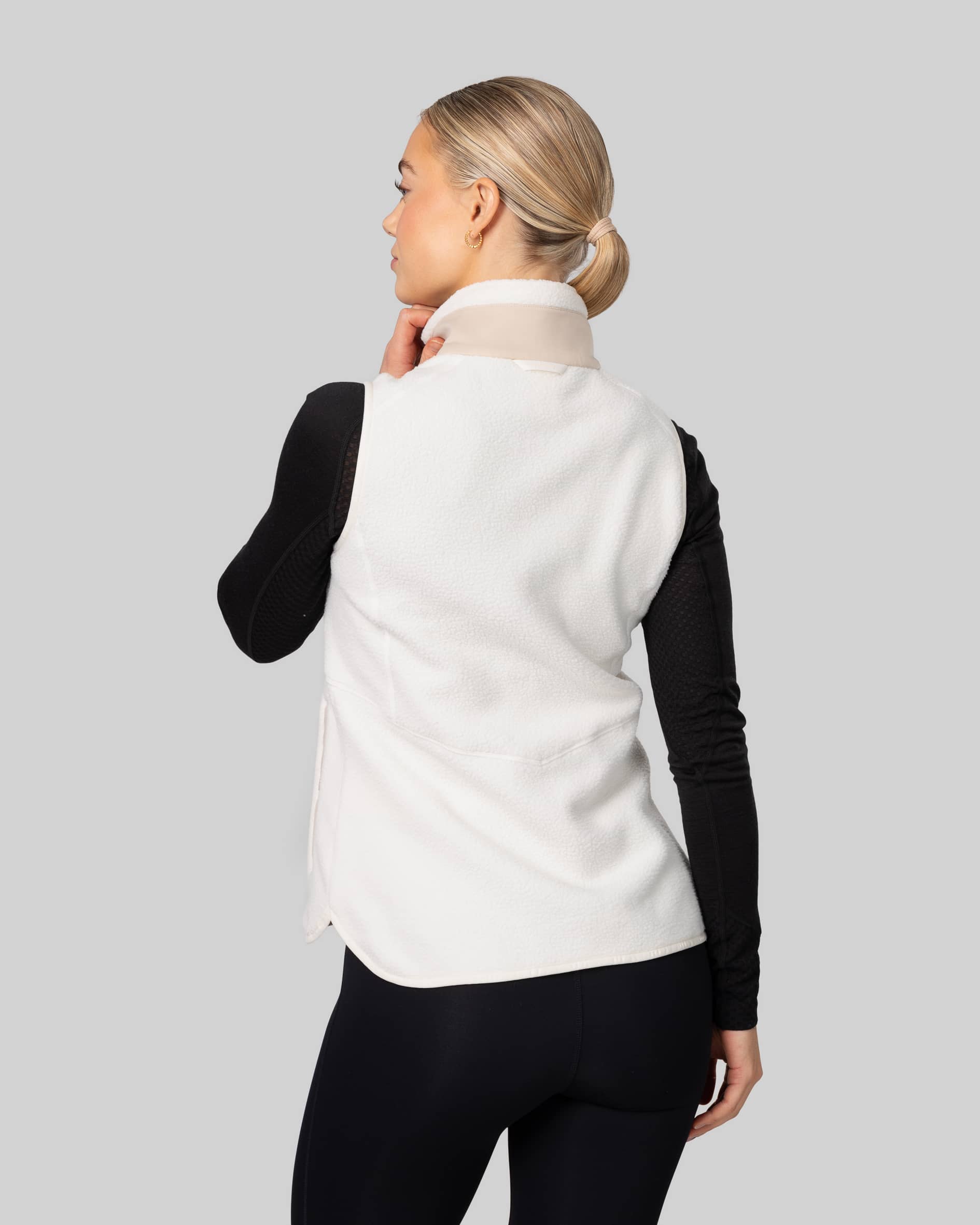 Fusion Pile Vest - Tofu white
