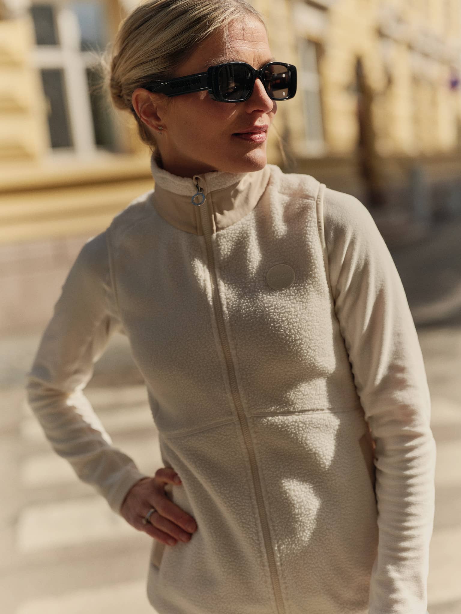 Fusion Pile Vest - Tofu white