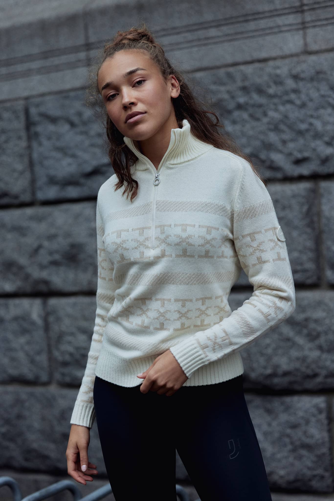 Dalsbygda Woolmix Halfzip Sweater - Tofu white