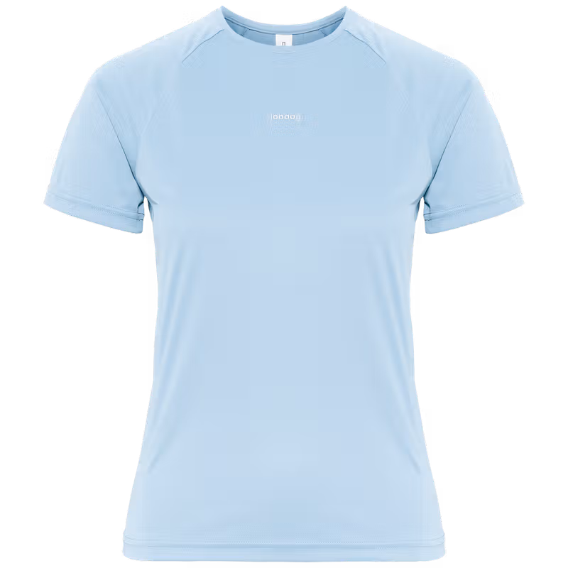 Front of the light blue Johaug Energy T-Shirt, a moisture-wicking training top with a comfortable round neck.